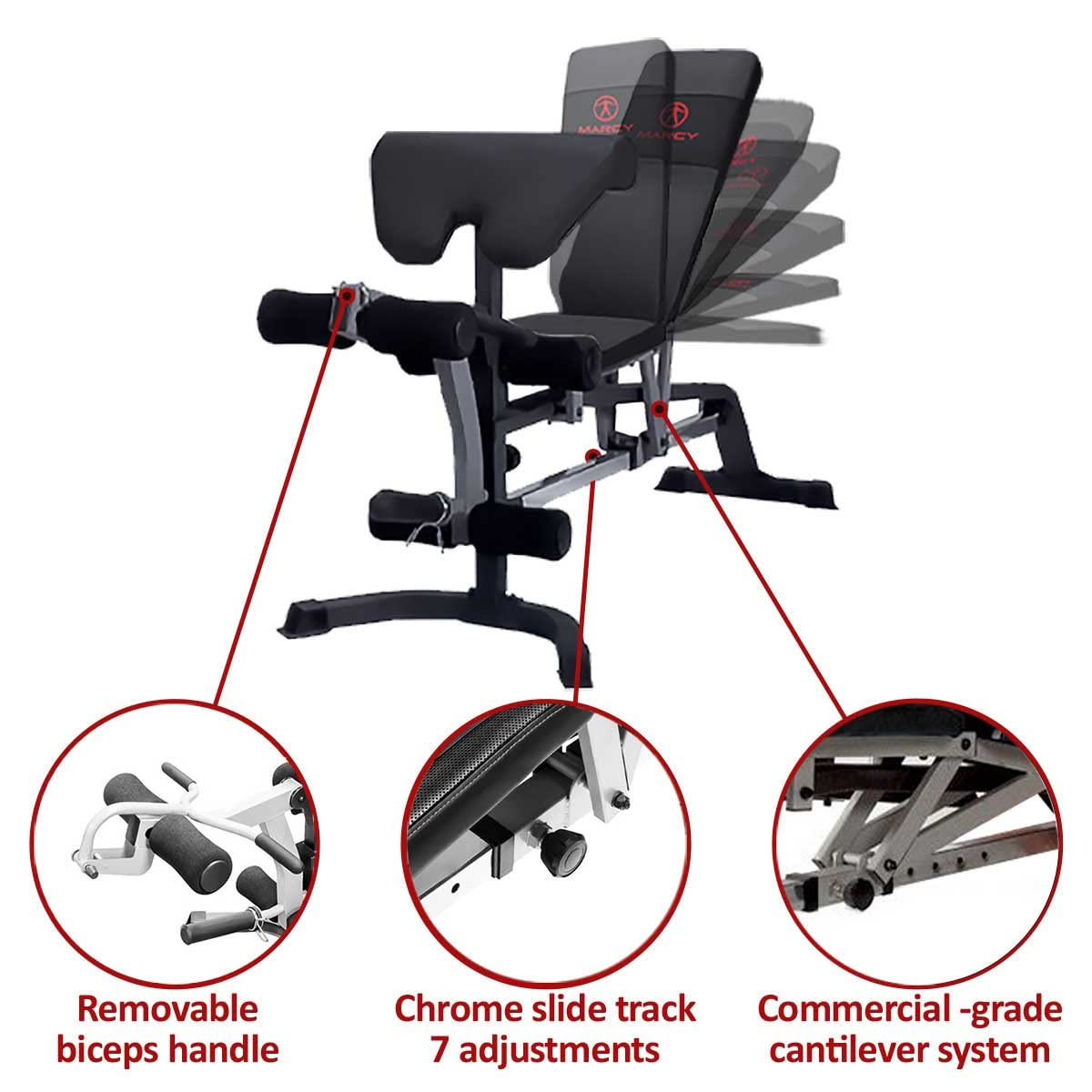 Marcy SM4000 Deluxe Smith Machine Gimnasio Completo en casa con Banco de Grado Comercial
