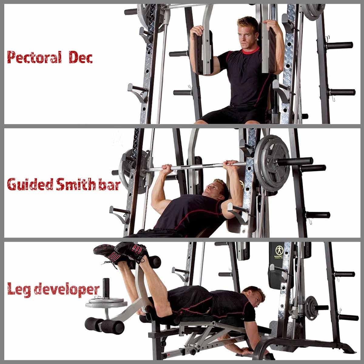 Marcy SM4000 Deluxe Smith Machine Gimnasio Completo en casa con Banco de Grado Comercial